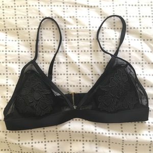 Black lacy bikini top
